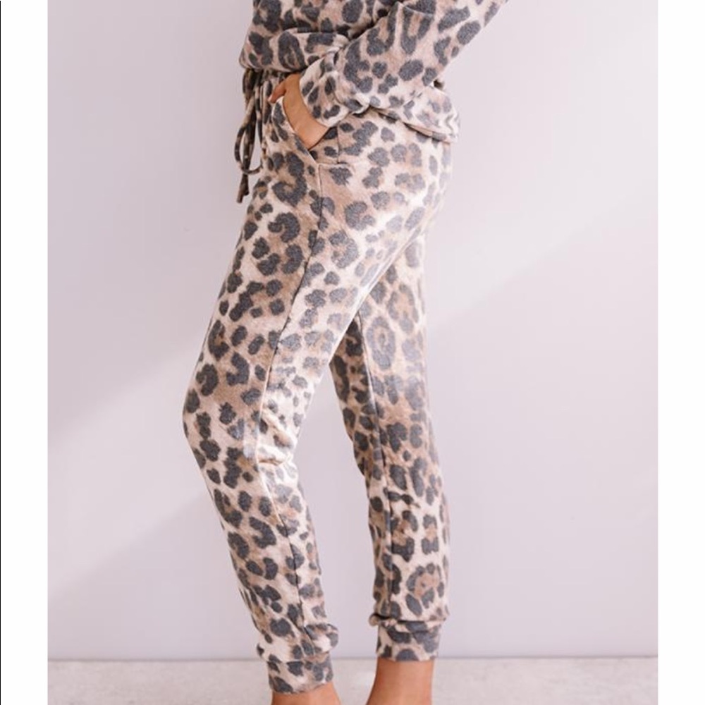 Leopard print joggers size small